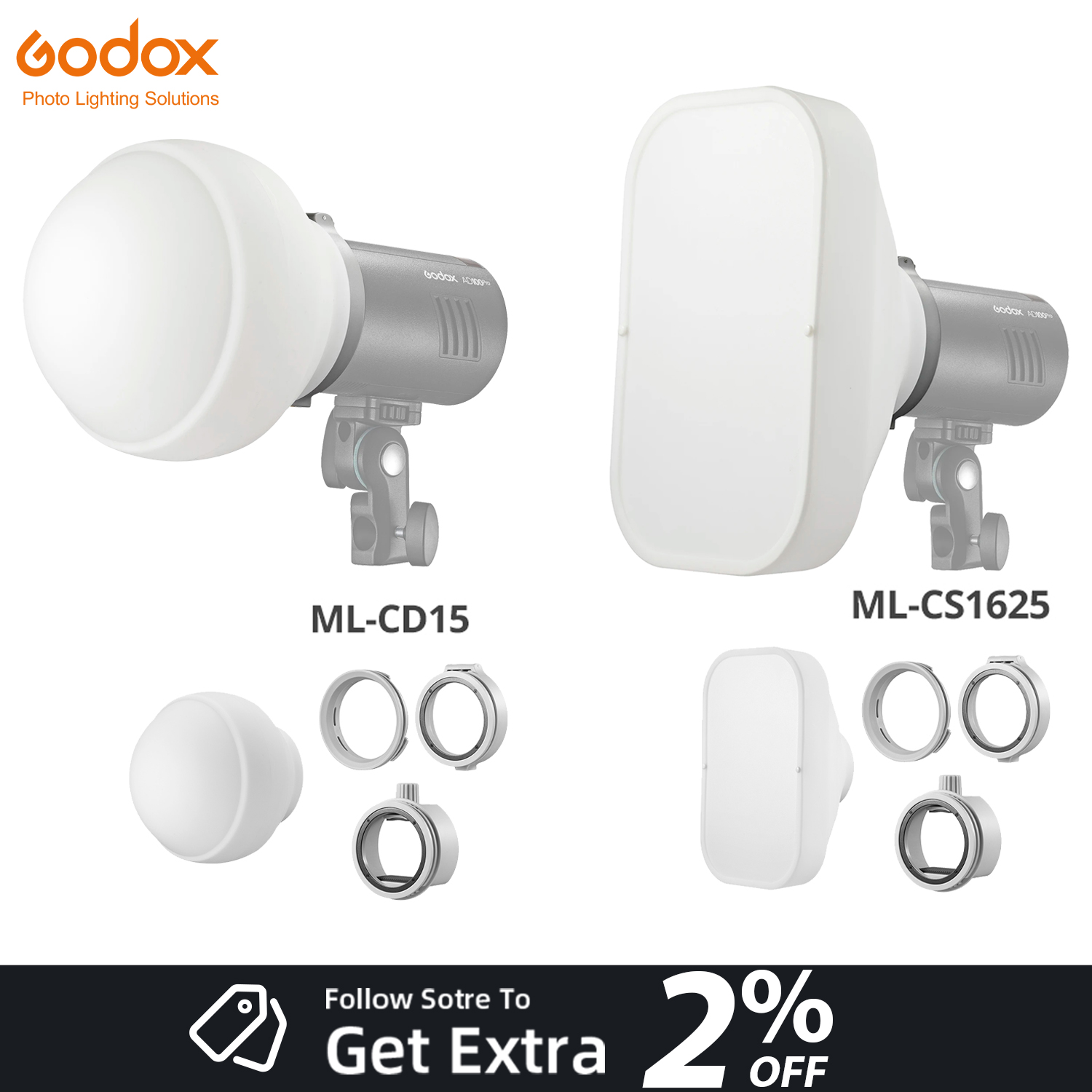 Photography Lighting Kit Godox - Godox ML-CD15 ML-CS1625 Difüzör Kubbe Yumuşak