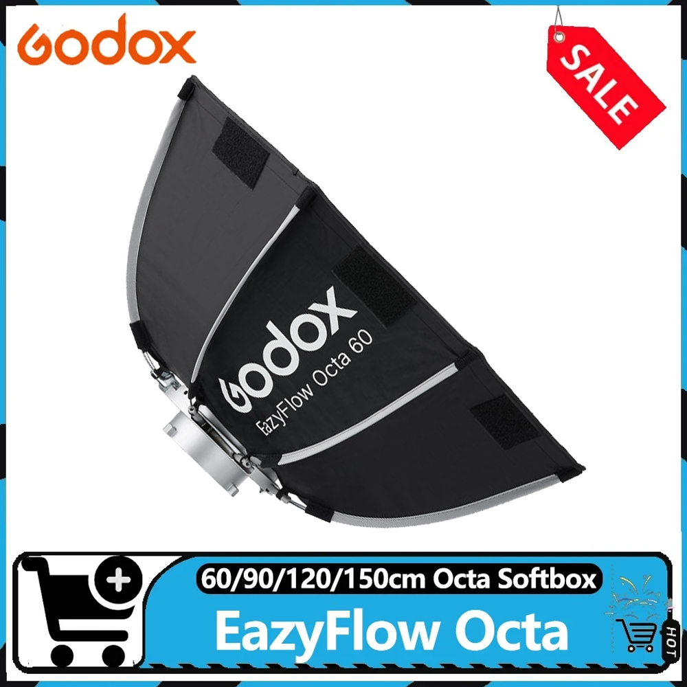 Photography Studio Lighting Set Up - Godox EazyFlow Serisi Octa 60/90/120/150cm Hızlı