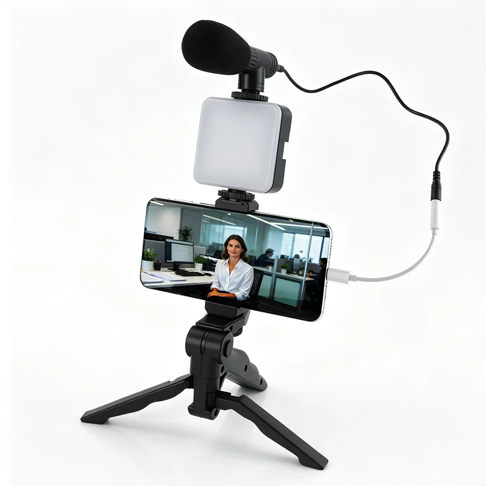 Photography Lighting Kit Portable - Akıllı Telefon Vlog Çekim Kiti Led