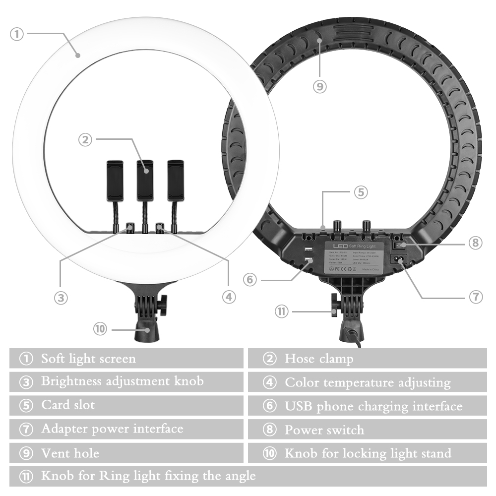 SH 18 İnç Düğmeli Halka Işık L - Led Ring Light 18 incelemesi ve fiyatı