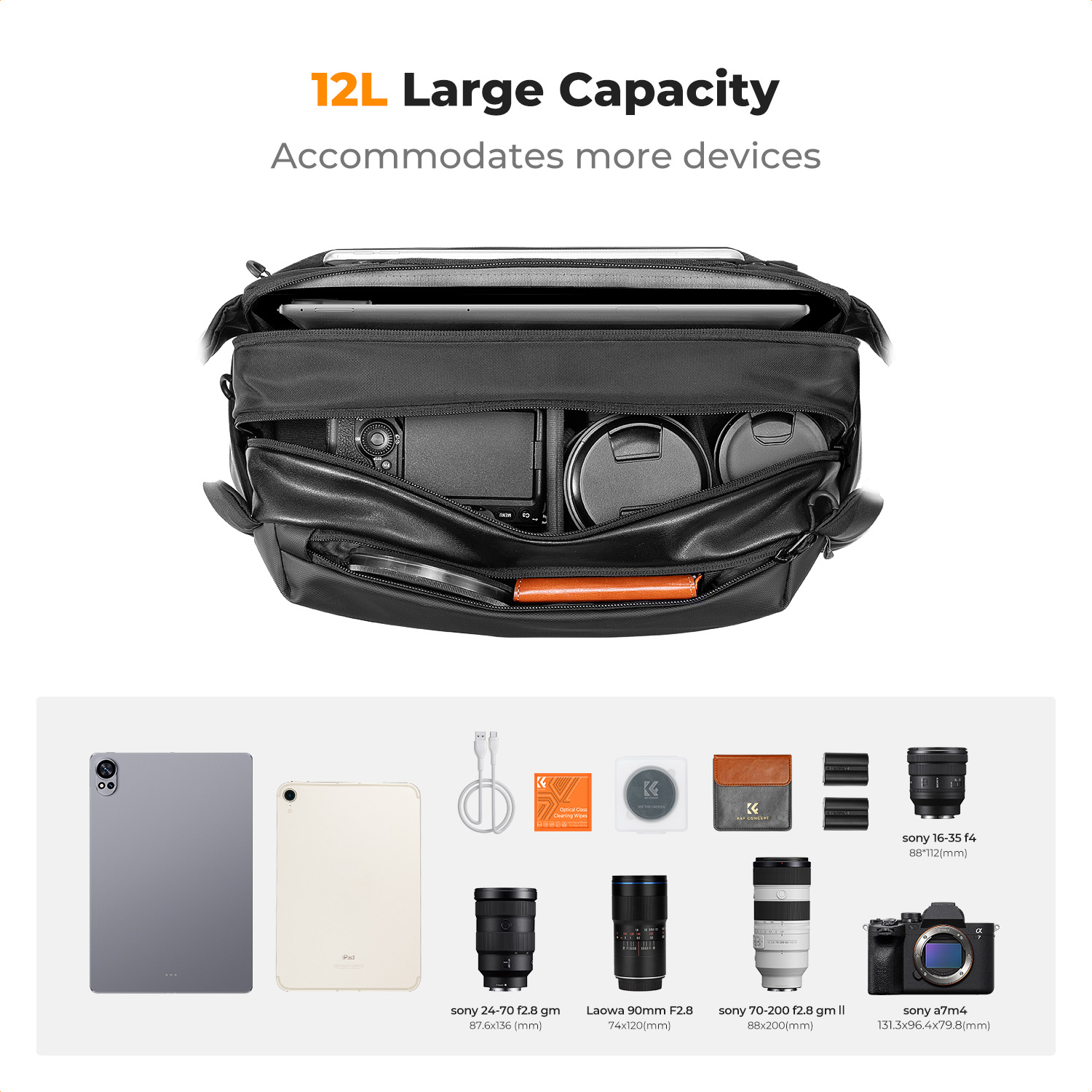 K&F CONCEPT 12L/10L Kamera ask - Photography Lighting Equipment Bags incelemesi ve fiyatı