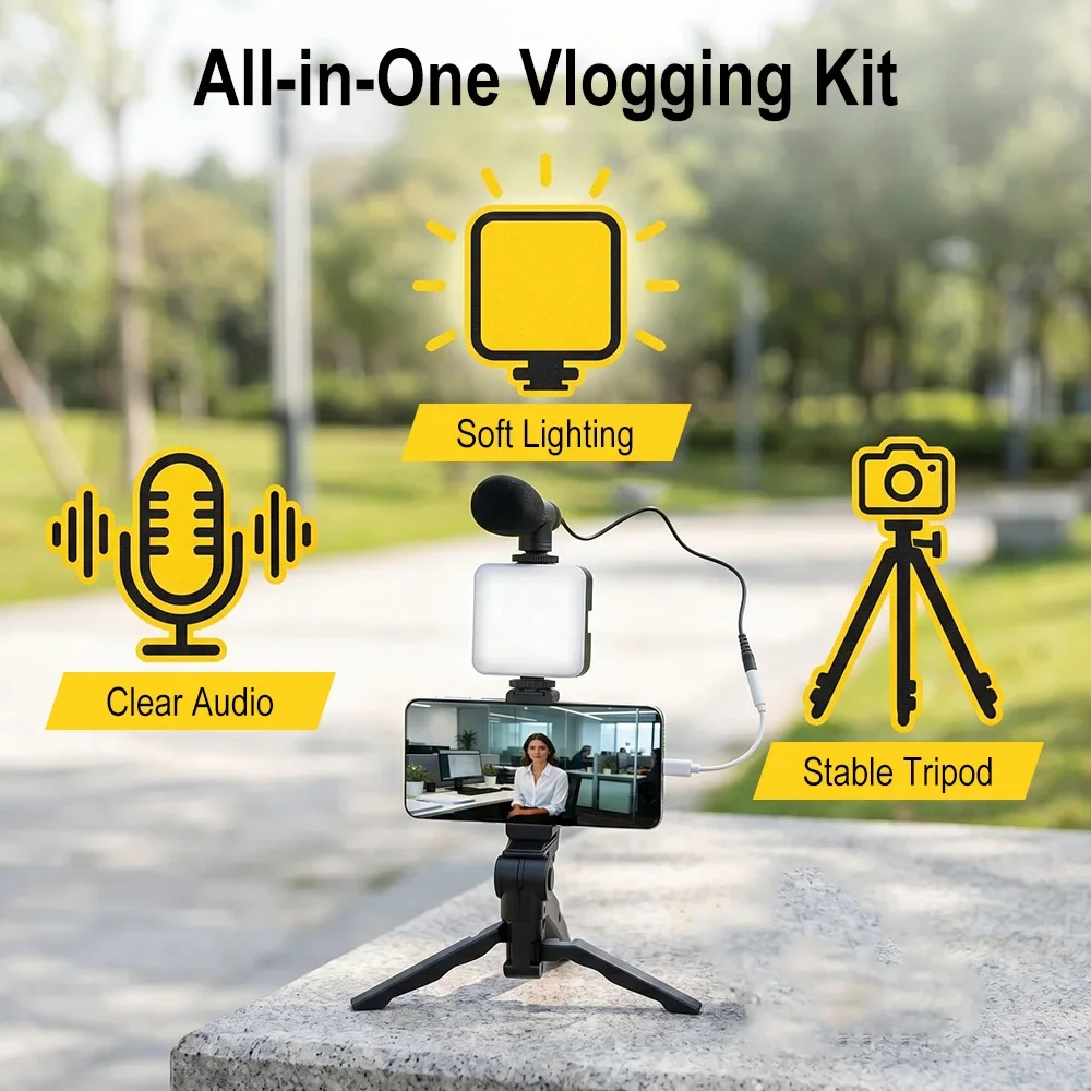 Akıllı Telefon Vlog Çekim Kiti - Photography Lighting Kit Portable incelemesi ve fiyatı